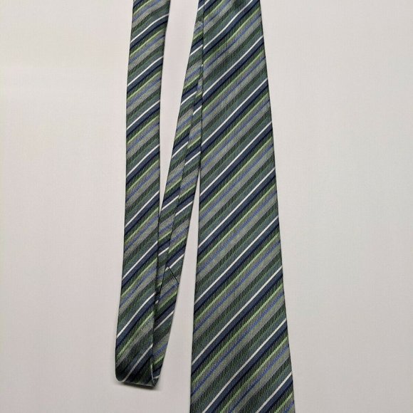 Croft and Barrow Green & Blue Striped Silk Necktie - Picture 6 of 6